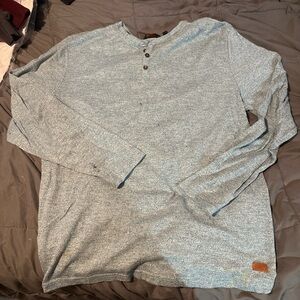 Gray Long Sleeve Tees Soft Cotton Casual